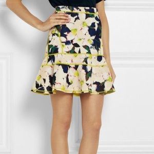 J.Crew scuba floral print flounced mini skirt.
